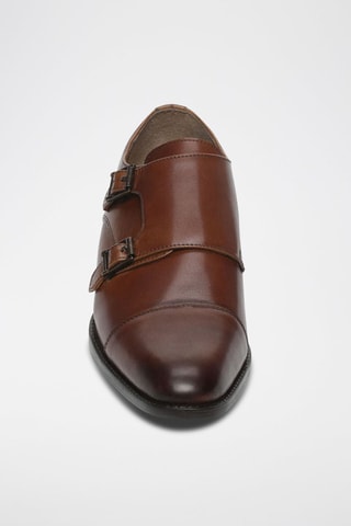 Derbys à boucles en cuir Andrew 
Camel - Leonarr x Swan