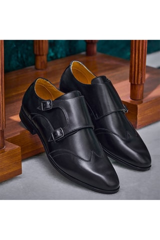 Derbys à boucles en cuir Germain - Noir - Eric Bonchamps