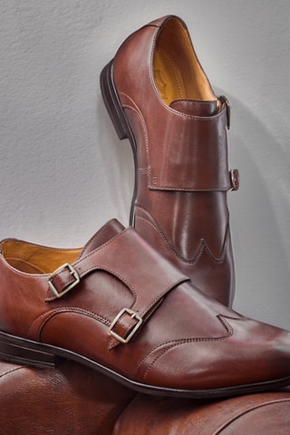 Derbys à boucles en cuir Germain - Marron - Eric Bonchamps