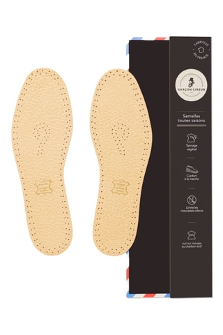 2 paires de semelles en cuir - Beige - Garçon cireur