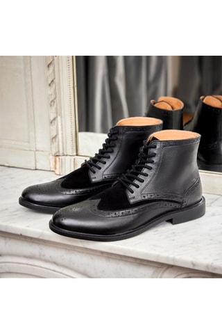Boots en cuir et nubuck Vasco - Noir - Marco Bonelli