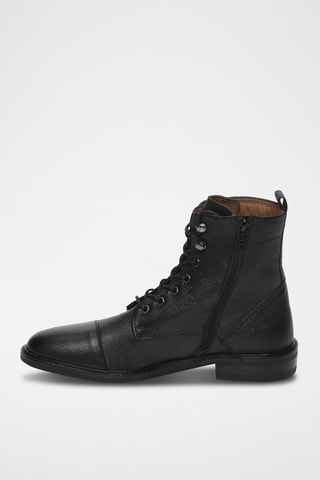 Boots en cuir James Noir - Leonarr x Swan