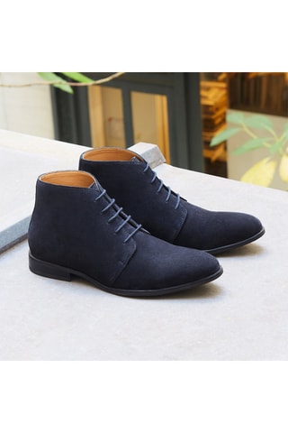 Boots en nubuck Aston - Bleu marine - Arthur & Brooke