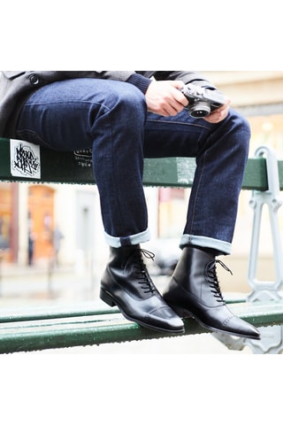 Boots en cuir Duras Noir - Guillemets