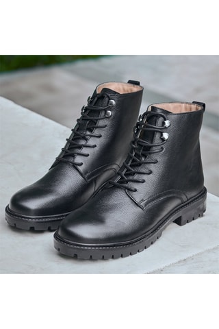 Boots en cuir Leo - Noir - Teddy Clark