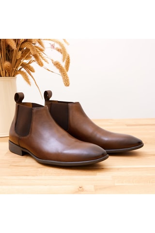 Bottines Chelsea en cuir Livio - Marron - Lazzareli
