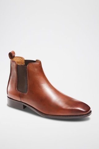Bottines Chelsea en cuir Balzac Cognac - Guillemets