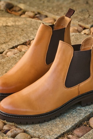 Bottines Chelsea en cuir Liam - Marron - Teddy Clark
