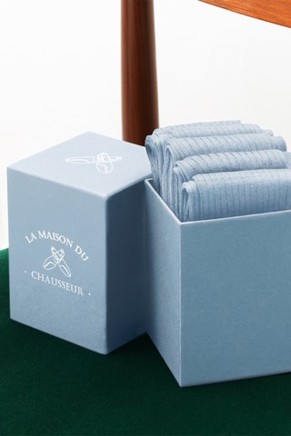 5 paires de chaussettes Semainier - Bleu ciel - La Maison du Chausseur