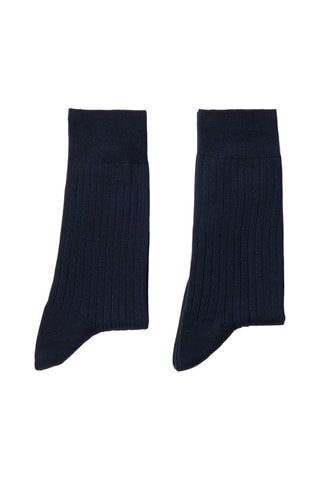 2 paires de chaussettes La Chaussette à Côtes - Bleu marine - La Maison du Chausseur