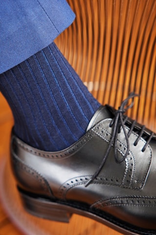 2 paires de chaussettes La Chaussette à Côtes - Bleu marine - La Maison du Chausseur
