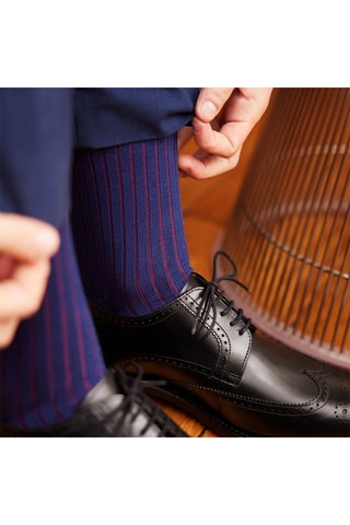 2 paires de chaussettes La Chaussette à Côtes - Bleu - La Maison du Chausseur