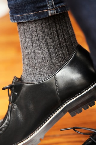 Chaussettes en laine La Chaussette à Côtes - Gris - La Maison du Chausseur
