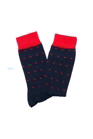 2 paires de chaussettes La chaussette Motifs - Bleu et rouge - La Maison du Chausseur