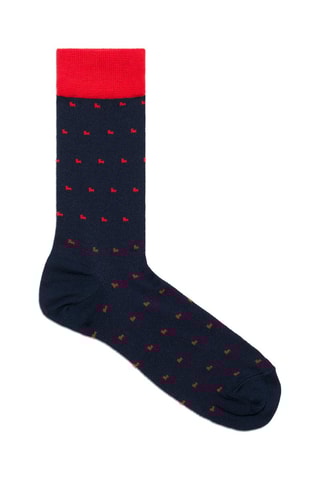 2 paires de chaussettes La chaussette Motifs - Bleu et rouge - La Maison du Chausseur