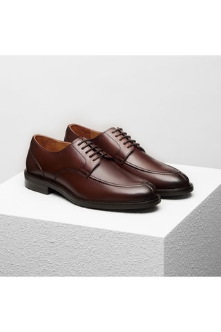 Derbys en cuir Gustave - Marron foncé - Guillemets