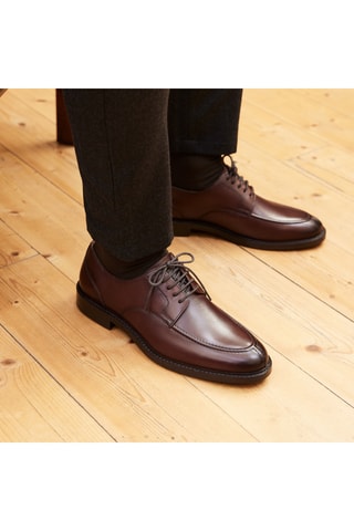 Derbys en cuir Gustave - Marron foncé - Guillemets