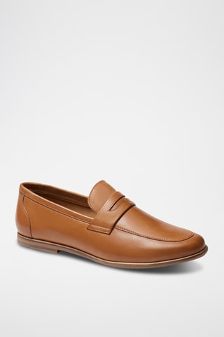 Mocassins en cuir Lucas - Camel - Guillemets