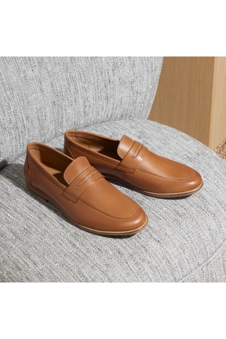 Mocassins en cuir Lucas - Camel - Guillemets