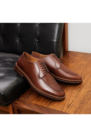 Derbys en cuir Tristan - Camel - Guillemets