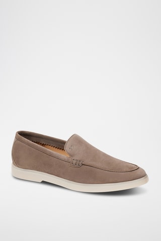 Mocassins en nubuck Hélios - Taupe - Guillemets
