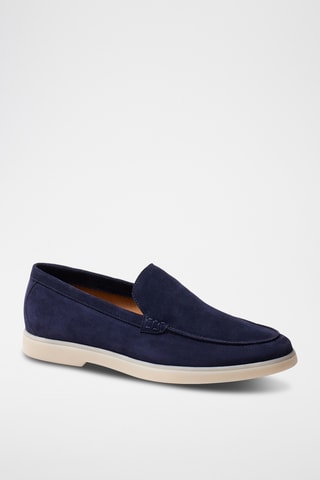 Mocassins en nubuck Hélios - Bleu marine - Guillemets