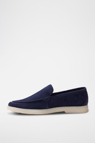 Mocassins en nubuck Hélios - Bleu marine - Guillemets