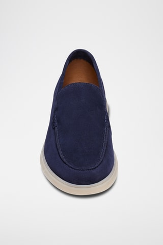 Mocassins en nubuck Hélios - Bleu marine - Guillemets