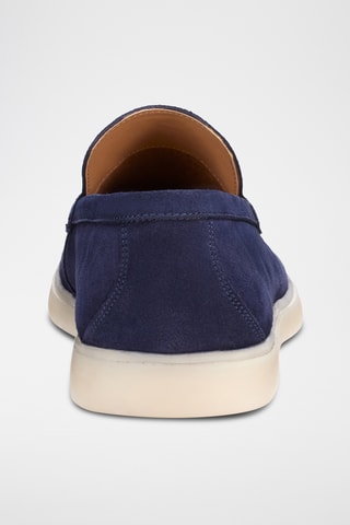 Mocassins en nubuck Hélios - Bleu marine - Guillemets