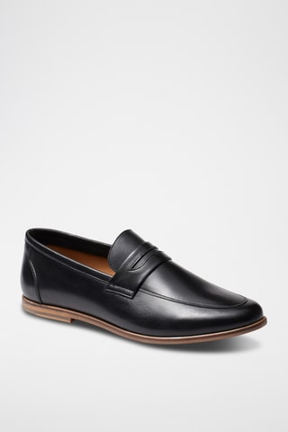 Mocassins en cuir Lucas - Noir - Guillemets
