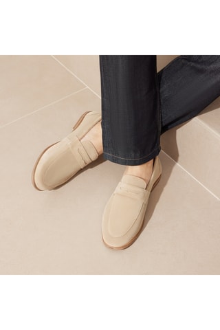 Mocassins en nubuck Lucas - Beige - Guillemets