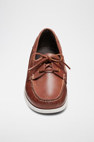 Chaussures bateau en cuir Thomas - Marron - Guillemets
