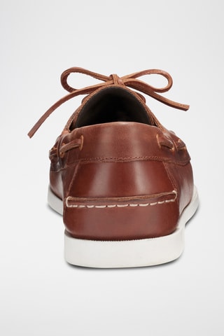 Chaussures bateau en cuir Thomas - Marron - Guillemets