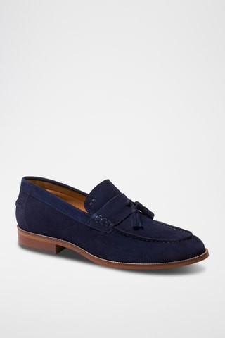 Mocassins en nubuck Romain - Bleu marine - Guillemets