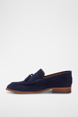 Mocassins en nubuck Romain - Bleu marine - Guillemets