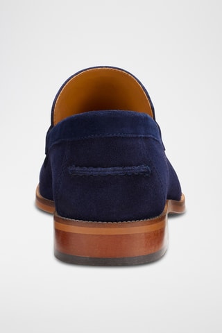 Mocassins en nubuck Romain - Bleu marine - Guillemets