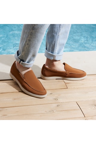 Mocassins en nubuck Hélios - Camel - Guillemets