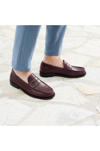 Mocassins en cuir de mouton Pierre - Bordeaux - Guillemets