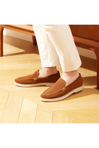 Mocassins en nubuck Hélios - Marron - Guillemets