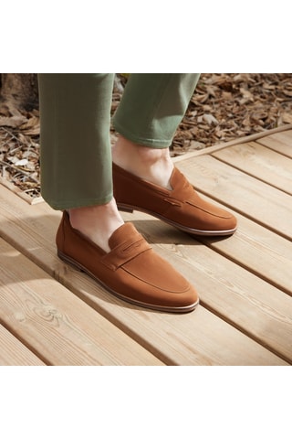 Mocassins en nubuck Lucas - Marron - Guillemets