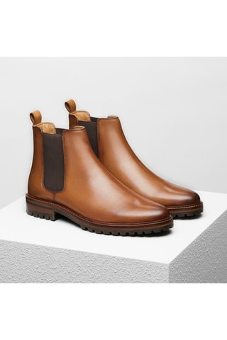 Bottines Chelsea en cuir Hector - Camel - Guillemets
