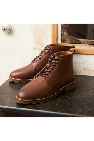 Boots en cuir  Edmond - Marron - Guillemets