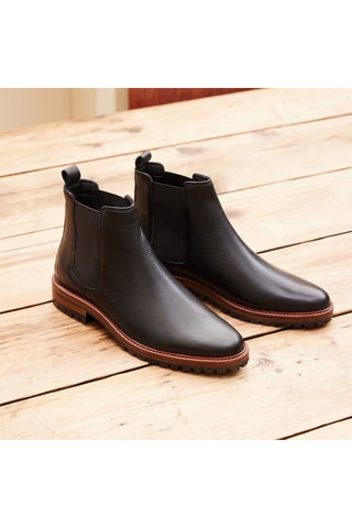 Bottines Chelsea en cuir Hector - Noir - Guillemets