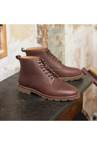 Boots en cuir  Edmond - Marron - Guillemets