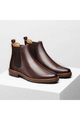 Bottines Chelsea en cuir Hector - Marron - Guillemets