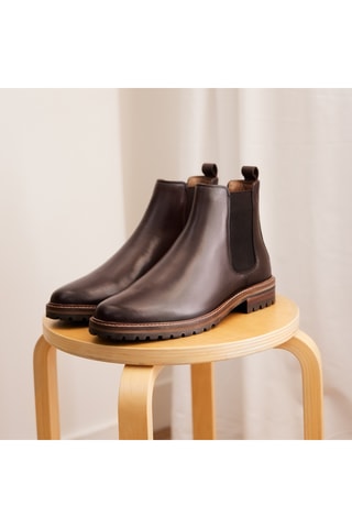Bottines Chelsea en cuir Hector - Marron - Guillemets