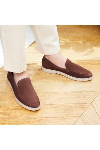 Mocassins en nubuck Hélios - Marron - Guillemets