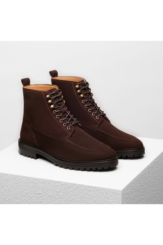 Boots en nubuck Achille - Marron foncé - Guillemets