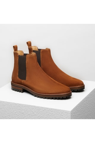 Bottines Chelsea en nubuck Hector - Camel - Guillemets
