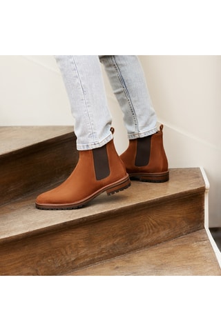 Bottines Chelsea en nubuck Hector - Camel - Guillemets